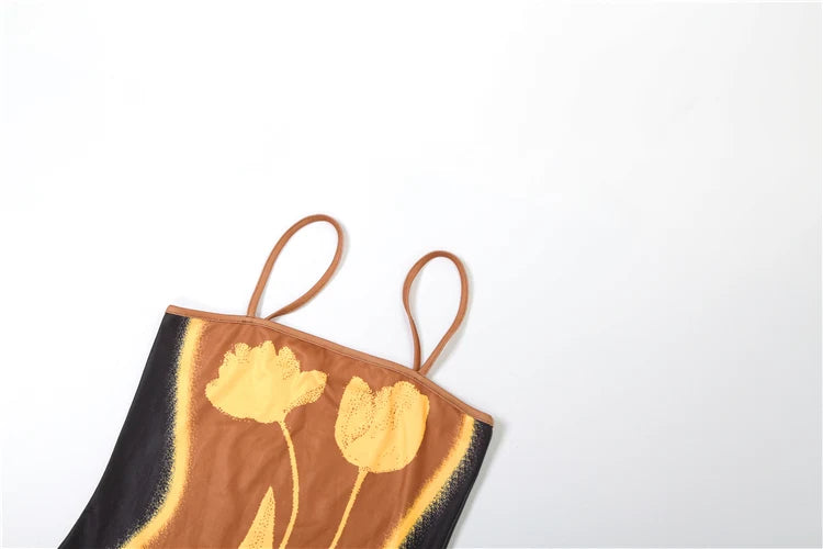 My Honey Tulip Print Mini Dress