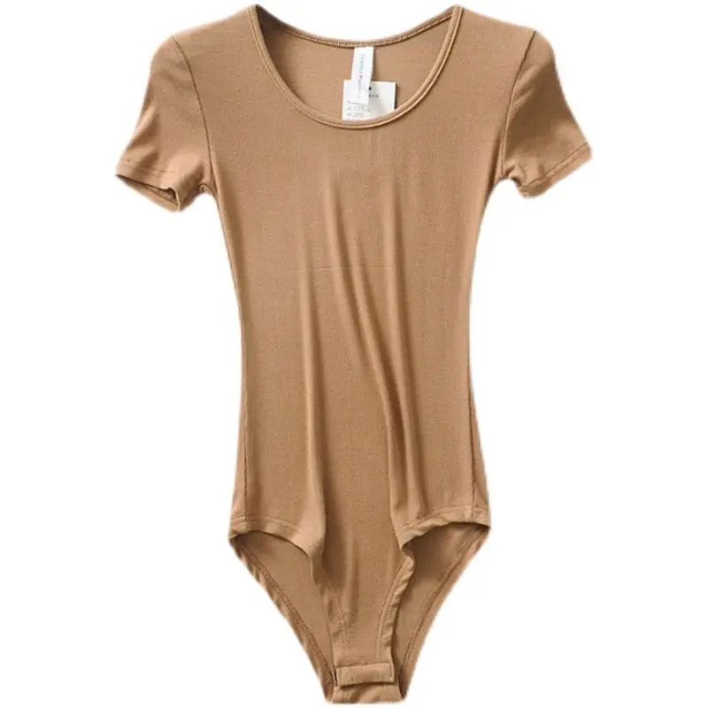 Casual Short Sleeve Round Neck Bodysuit