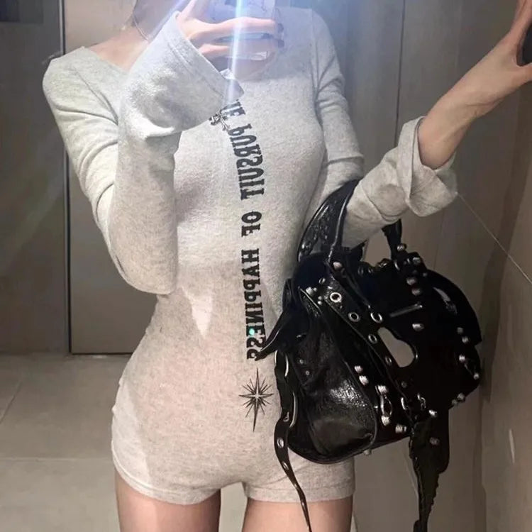 Pursuit Of Happiness Printed Long Sleeve Jumpsuit